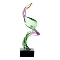 Skulptur Abstrakt Twirl Multicolor/Schwarz - Multicolor/Schwarz, Basics, Kunststoff (16/40,5/9,5cm)