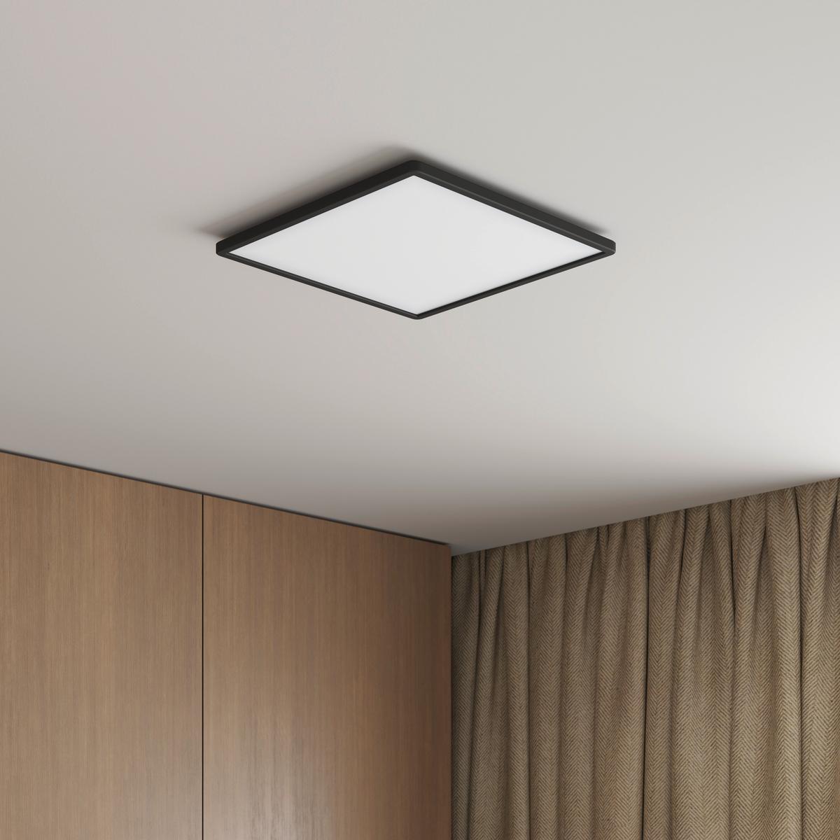 LAMPA SUFITOWA LED GIGA 8 *SBN* - czarny, Basics, tworzywo sztuczne (42/42/2,9cm) - Novel