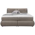 Boxspringbett in Beige ca. 140x200cm - Beige/Schwarz, Kunststoff/Textil (240/150/100cm) - Premium Living Boxspringbett in Beige ca. 140x200cm - Beige/Schwarz, Kunststoff/Textil (240/150/100cm) - Premium Living