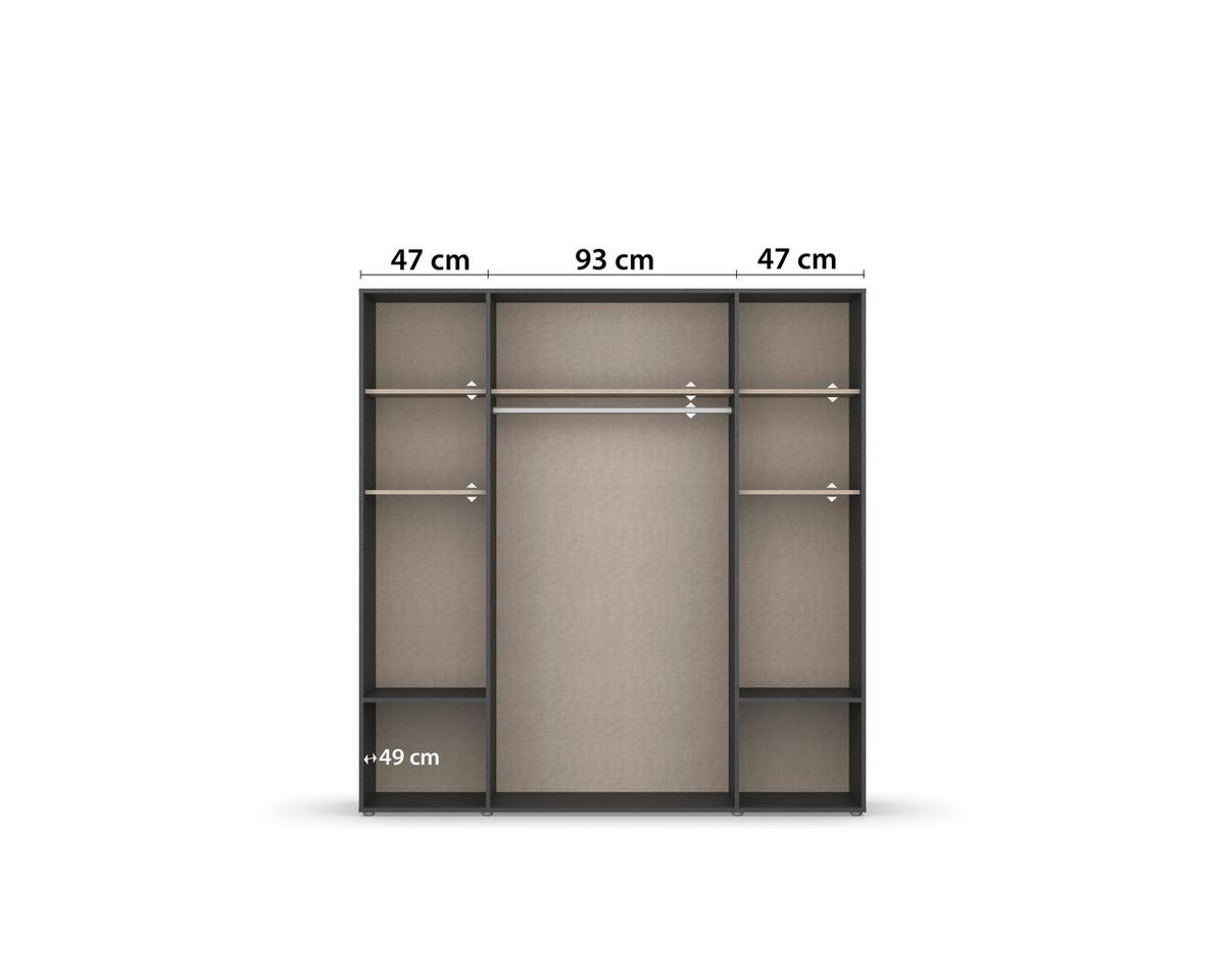 Ormar S Klasičnim Vratima Voyager - siva, Moderno, drvni materijal/plastika (187/194/53cm) - Modern Living