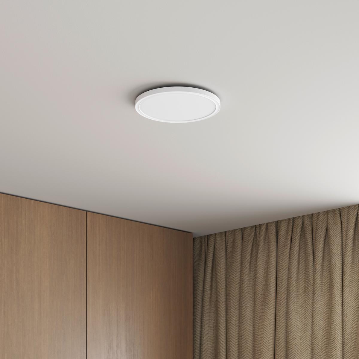 LAMPA SUFITOWA LED GIGA 8 *SBN* - biały, Basics, tworzywo sztuczne (29,3/2,8cm) - Novel