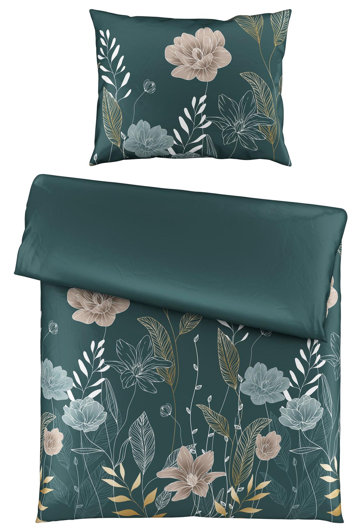 Posteljnina Nala Xxl, Zelena, 2x60/80, 200/200 - zelena, Romantika, tekstil (200/200cm) - Mömax