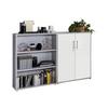 Aktenschrank Office Edition Sw Set 1 niedrig Grau/Weiß - Weiß/Grau, MODERN, Holzwerkstoff (168,8/113,6/33cm) - MID.YOU