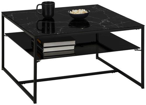 Măsuță de cafea AIDEN - negru, Modern, sticlă/metal (75/75/43cm) - Modern Living
