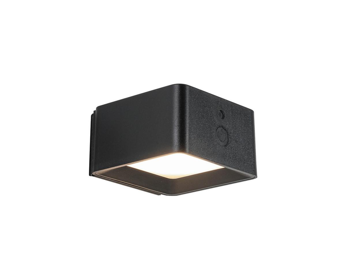 LED-Wandleuchte Qjop Schwarz max. 3,5 Watt - Schwarz, MODERN, Kunststoff/Metall (8,6/8/4,5cm) - Mömax