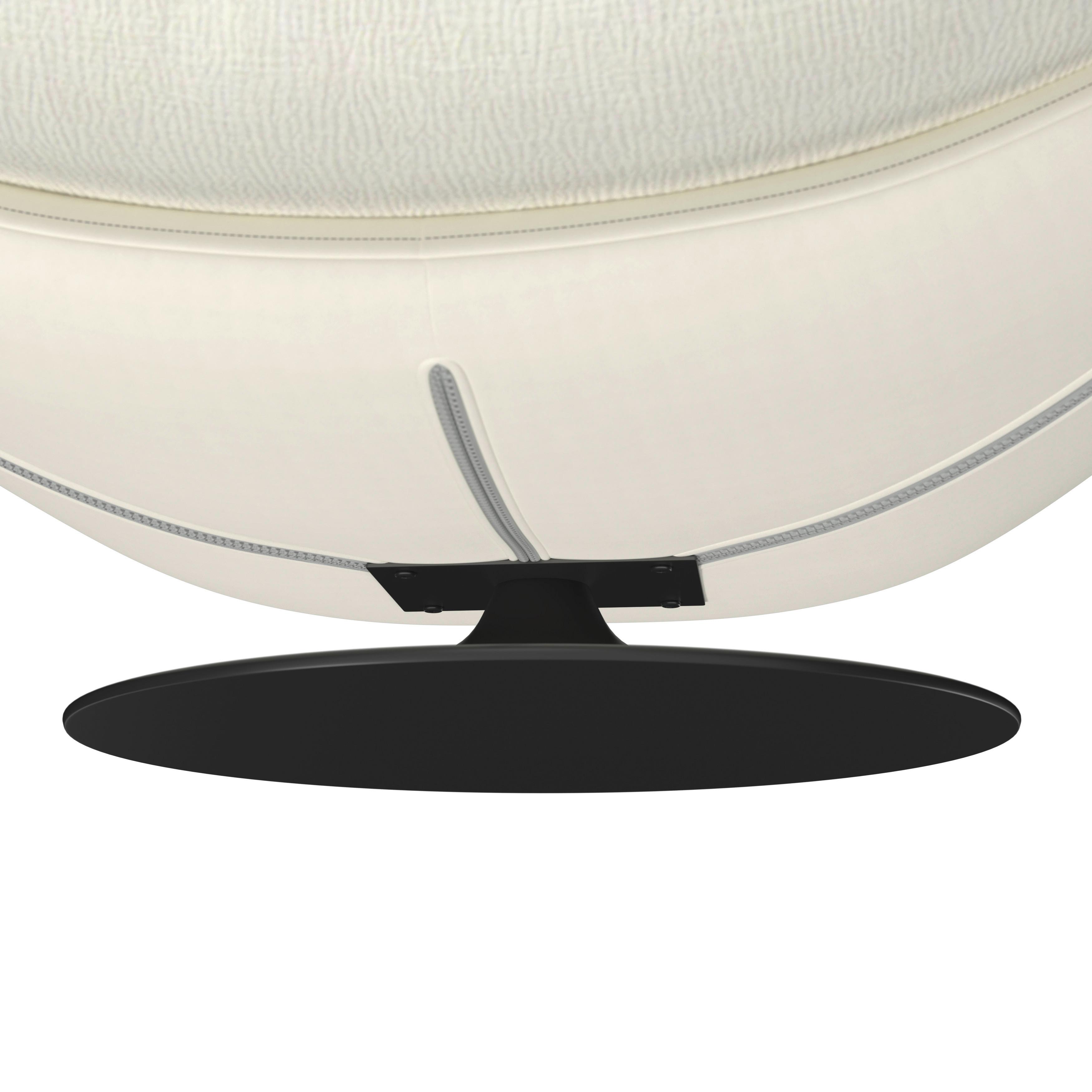 RELAXFÅTÖLJ LENA - vit/svart, Modern, metall/textil (85/82/113cm) - Bessagi Home