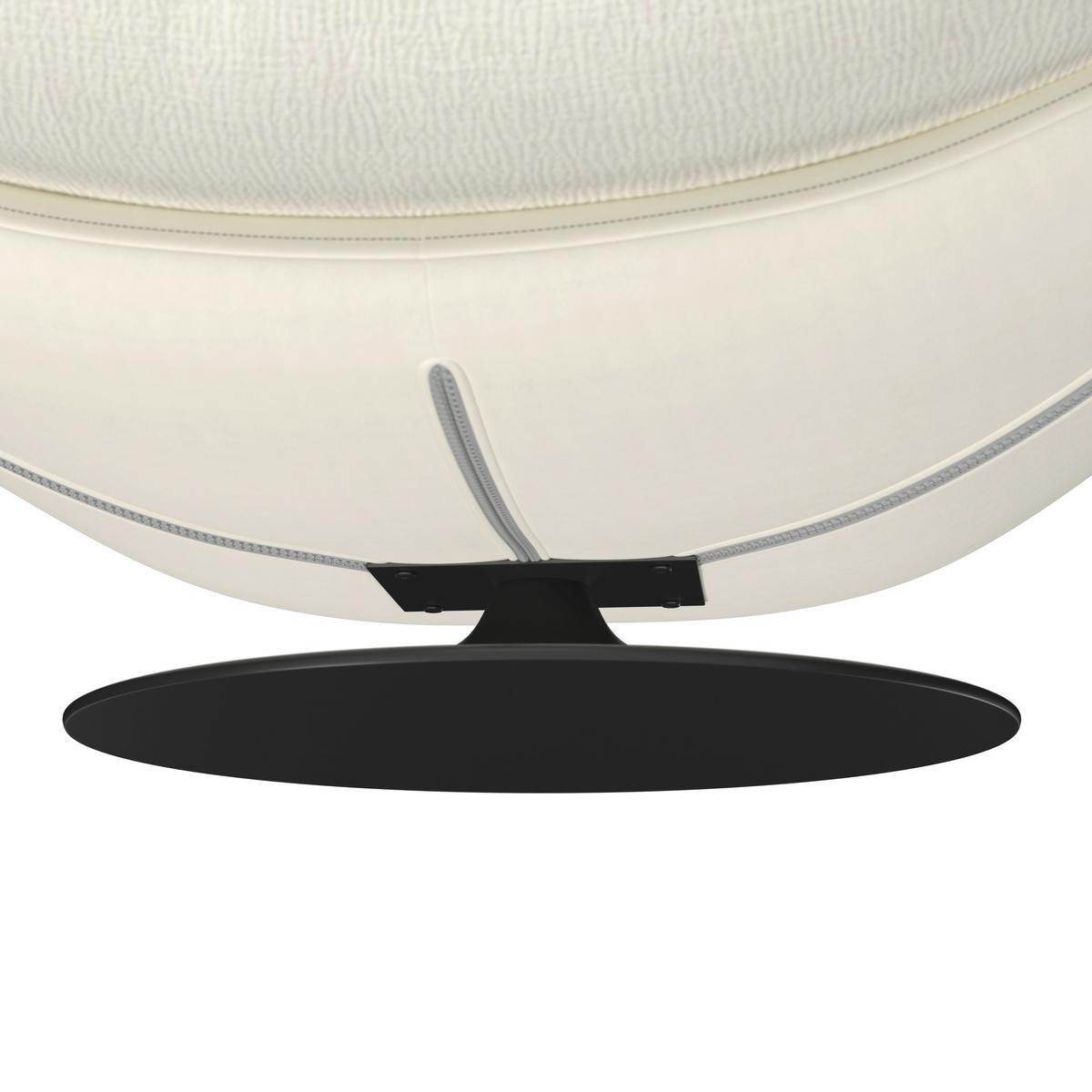 Sessel Lena Weiß Struktursamt/Lederlook - Schwarz/Weiß, MODERN, Textil/Metall (92/78/110cm) - Bessagi Home