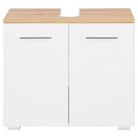 Bază pentru lavoar SANTINO II - alb/culoare lemn stejar, Modern, material pe bază de lemn (65/58/32cm) - Mömax