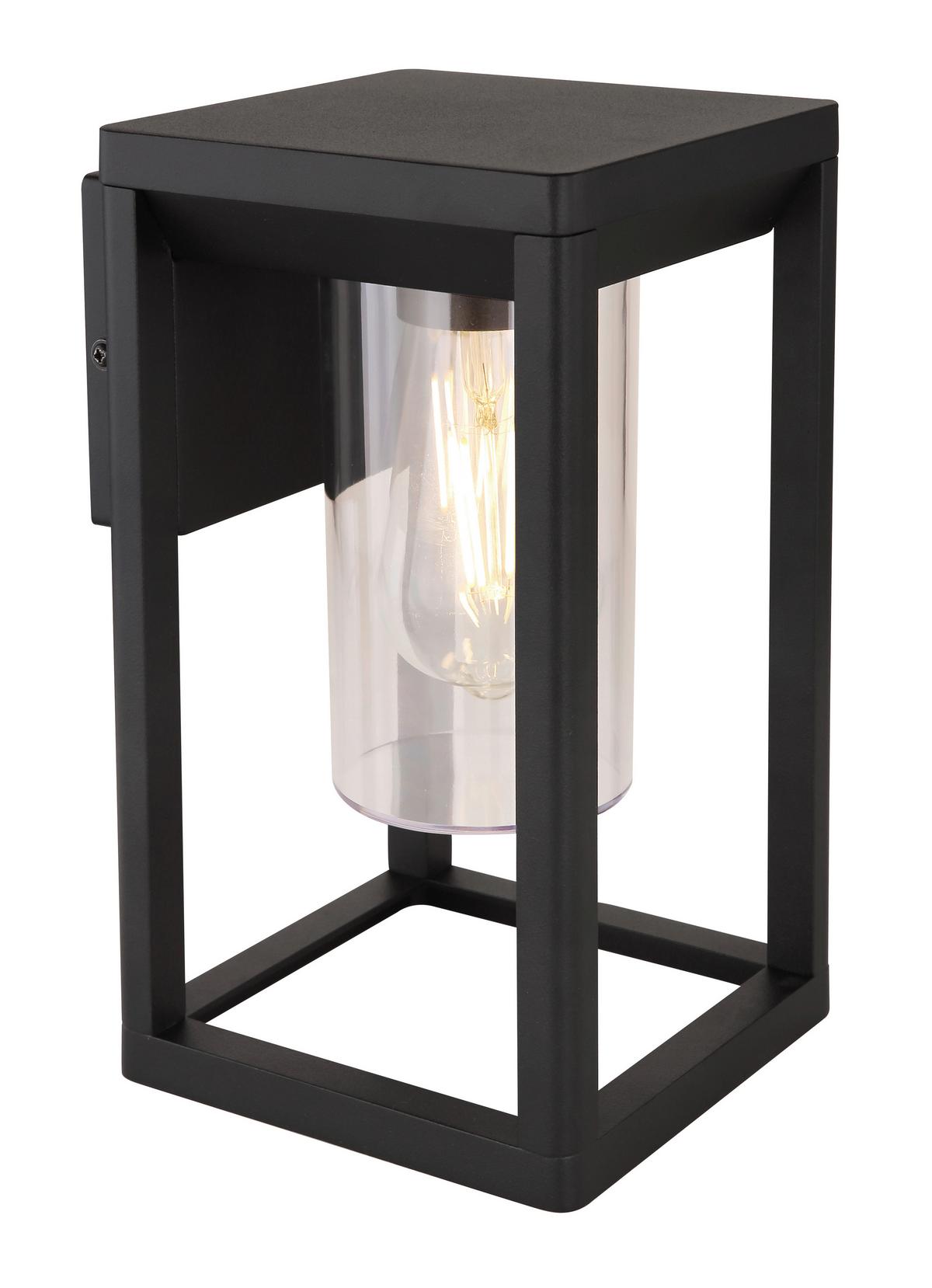 AUSSENWANDLEUCHTE CANDELA H: 27 CM SCHWARZ - Klar/Schwarz, Basics, Kunststoff/Metall (15/27cm) - Globo