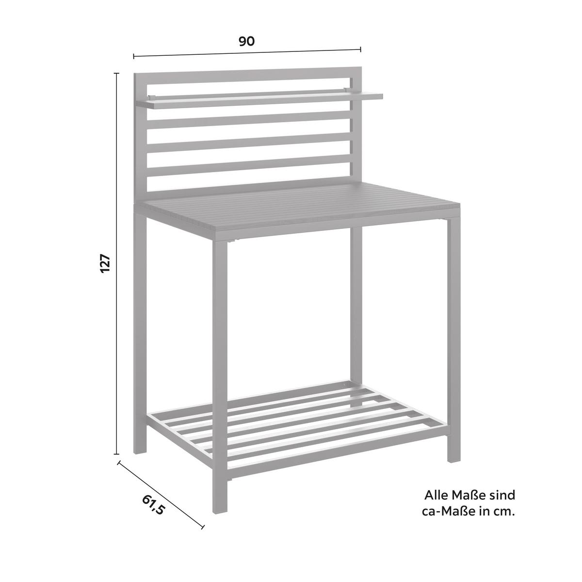 Outdoorküche Mara 2 in Anthrazit - Anthrazit, Natur, Kunststoff/Metall (90/127/61,5cm) - Mömax