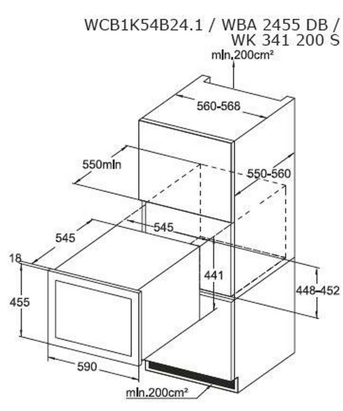 Weinkühlschrank WK341200S - Metall (59/45,5/60,8cm) - Amica