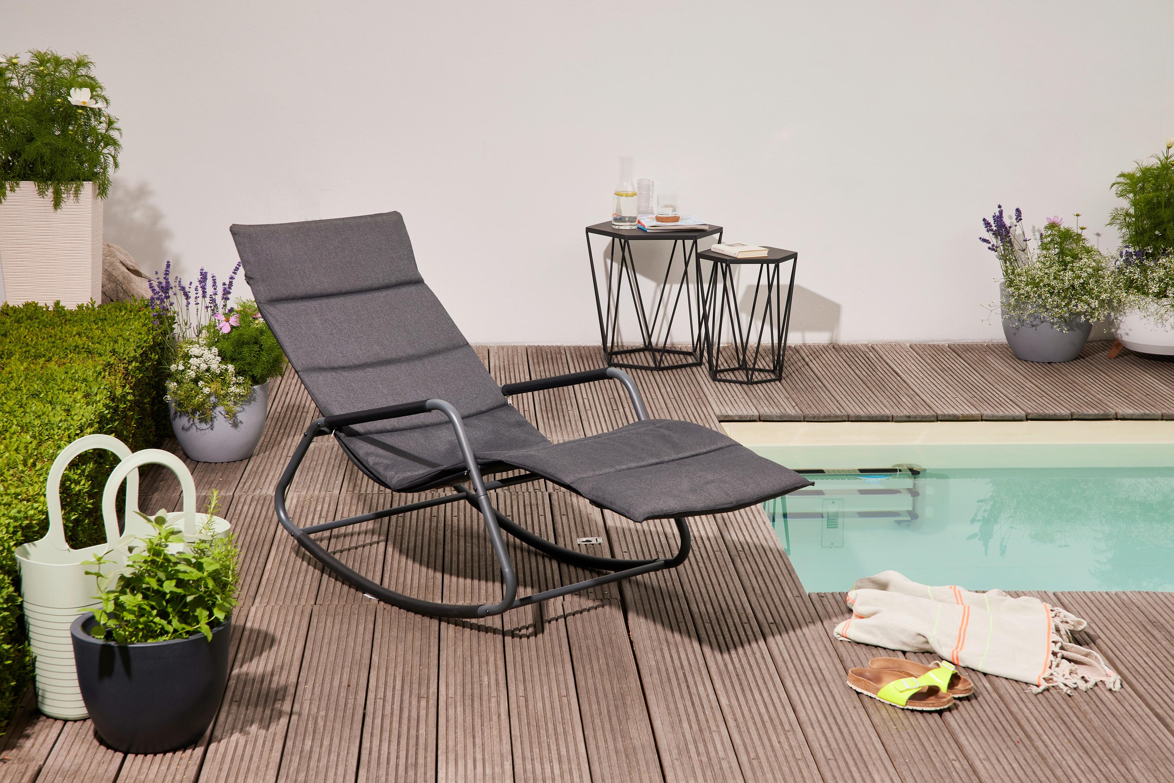 Sienna Garden Relaxliege ca.57x81x143cm Schwarz - Schwarz, KONVENTIONELL, Kunststoff/Textil (57/81/143cm) - Siena Garden