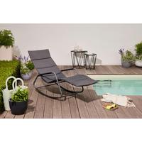 Sienna Garden Relaxliege ca.57x81x143cm Schwarz - Schwarz, KONVENTIONELL, Kunststoff/Textil (57/81/143cm) - Siena Garden
