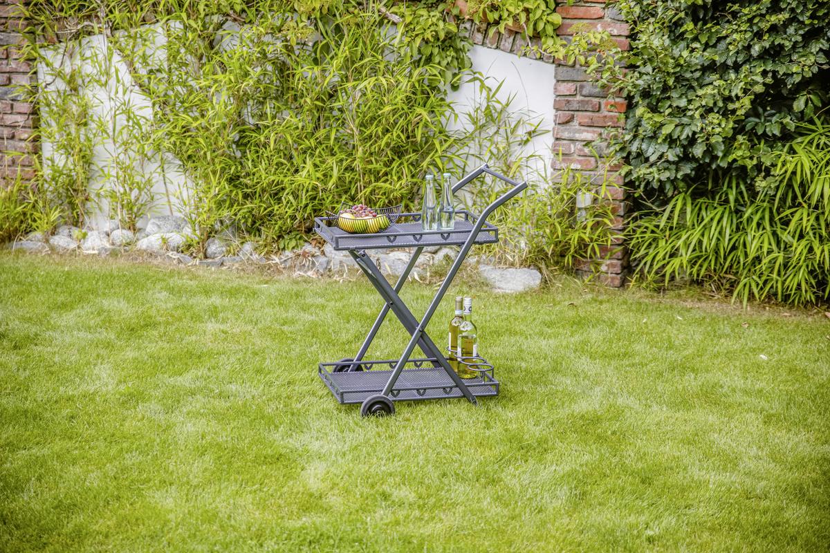 GARTEN-SERVIERWAGEN TOULOUSE - Grau, Basics, Metall (69/54/87cm) - Gardenson