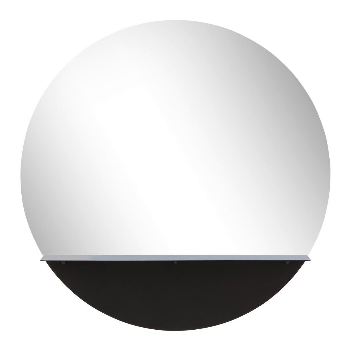 Wandspiegel Maren Schwarz  Ø ca. 50cm - Schwarz, MODERN, Glas/Metall (50cm) - Mömax