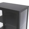 VITRINE CUBE -TREND- - Klaar/Zwart, Modern, Glas/Metaal (60/146/34cm) - Mömax