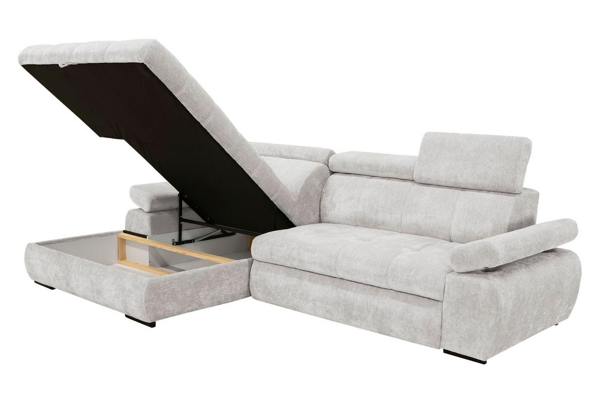 Kutna Garnitura Vegas - svijetlo siva/crna, Design, drvo/tekstil (173/294cm) - Modern Living