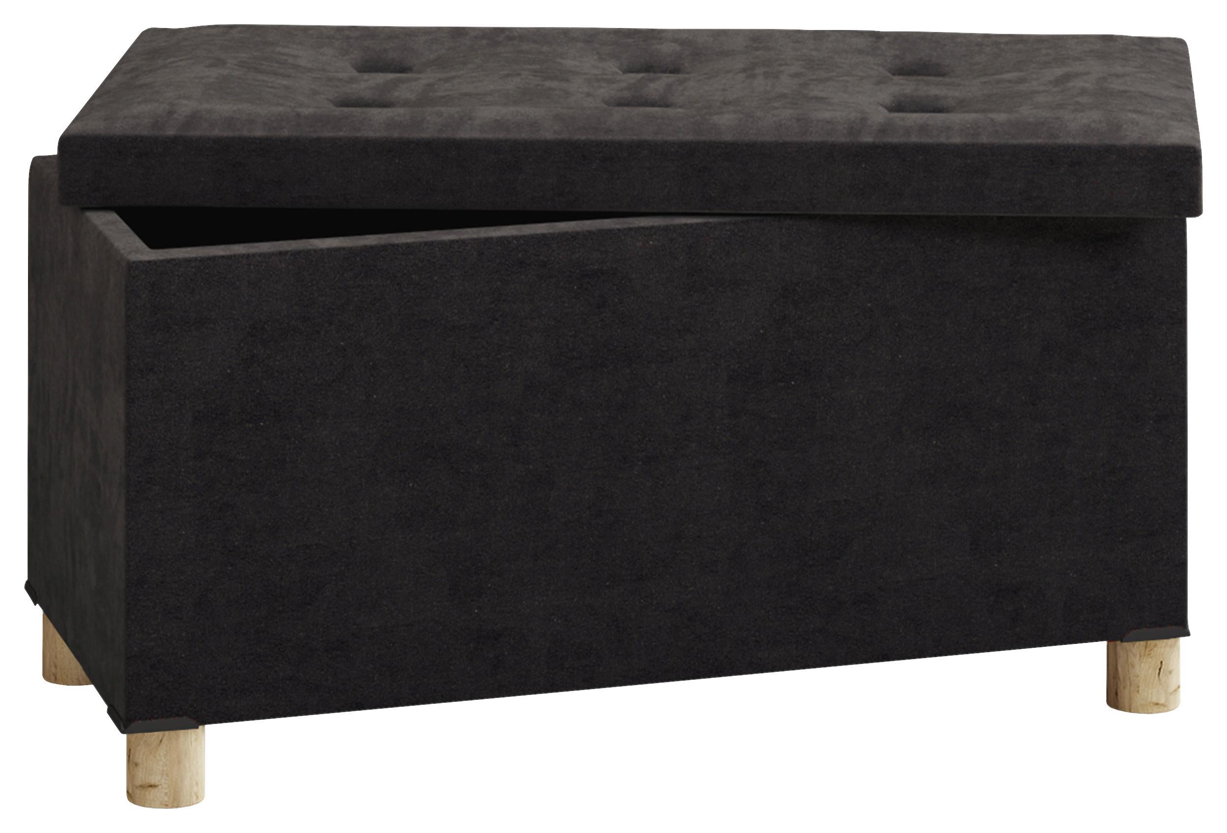 Klop S Skrinjo Sizos L, Siva - rjava/antracit, Moderno, tekstil/leseni material (76/40/38cm) - MID.YOU