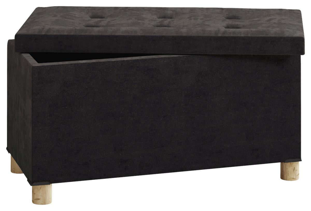 Klop S Skrinjo Sizos L, Siva - rjava/antracit, Moderno, tekstil/leseni material (76/40/38cm) - MID.YOU