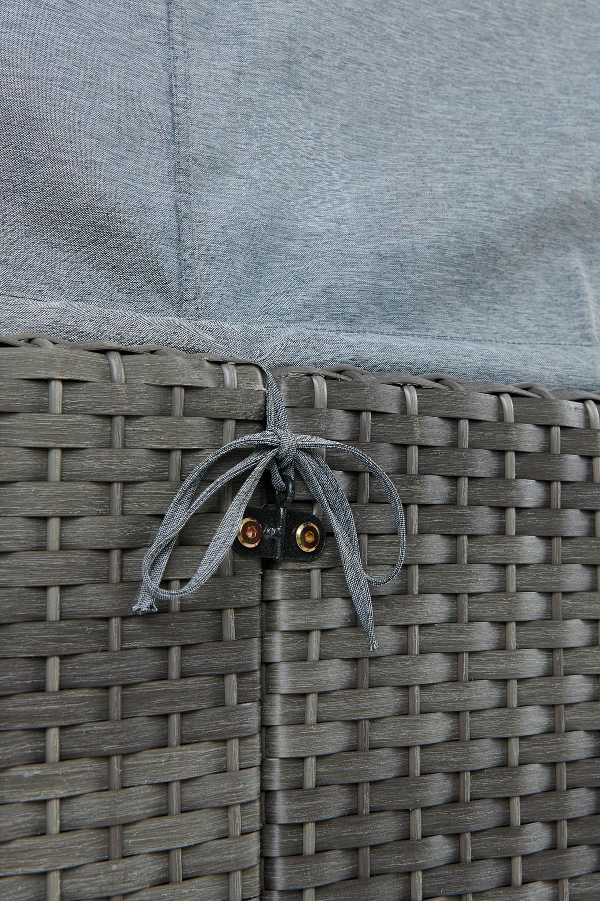 Lounge Garnitura Almeria, Siva, 5-Delni Set - siva, Moderno, kovina/umetna masa