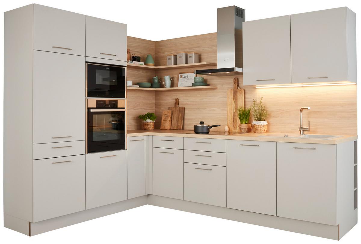 Kuhinja Po Meri Manhattan Uni - platinaste barve/srebrne barve, Moderno, leseni material (230/295cm) - Nolte Küchen