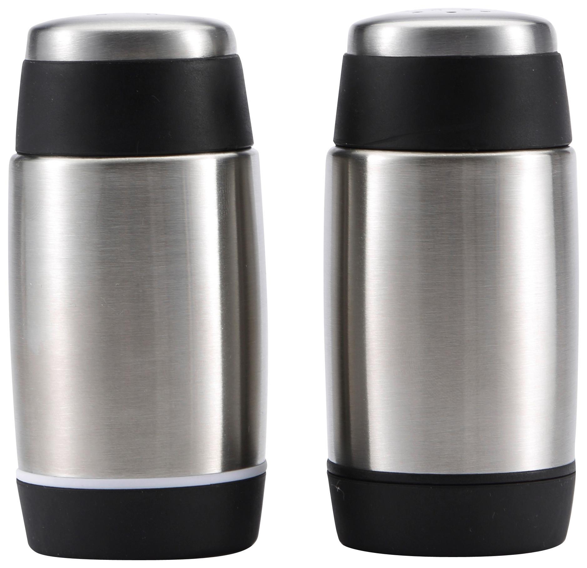 Salz- und Pfefferstreuer Blecher aus Edelstahl - Edelstahlfarben/Schwarz, Kunststoff/Metall - Mömax