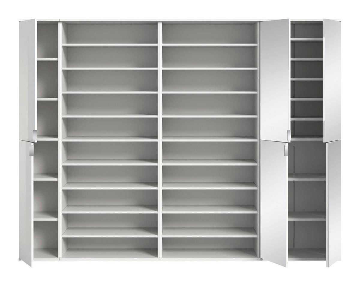GARDEROBE PROJEKT X - Weiss Hochglanz/Weiss, Design, Holzwerkstoff (251/193/34cm) - Livetastic