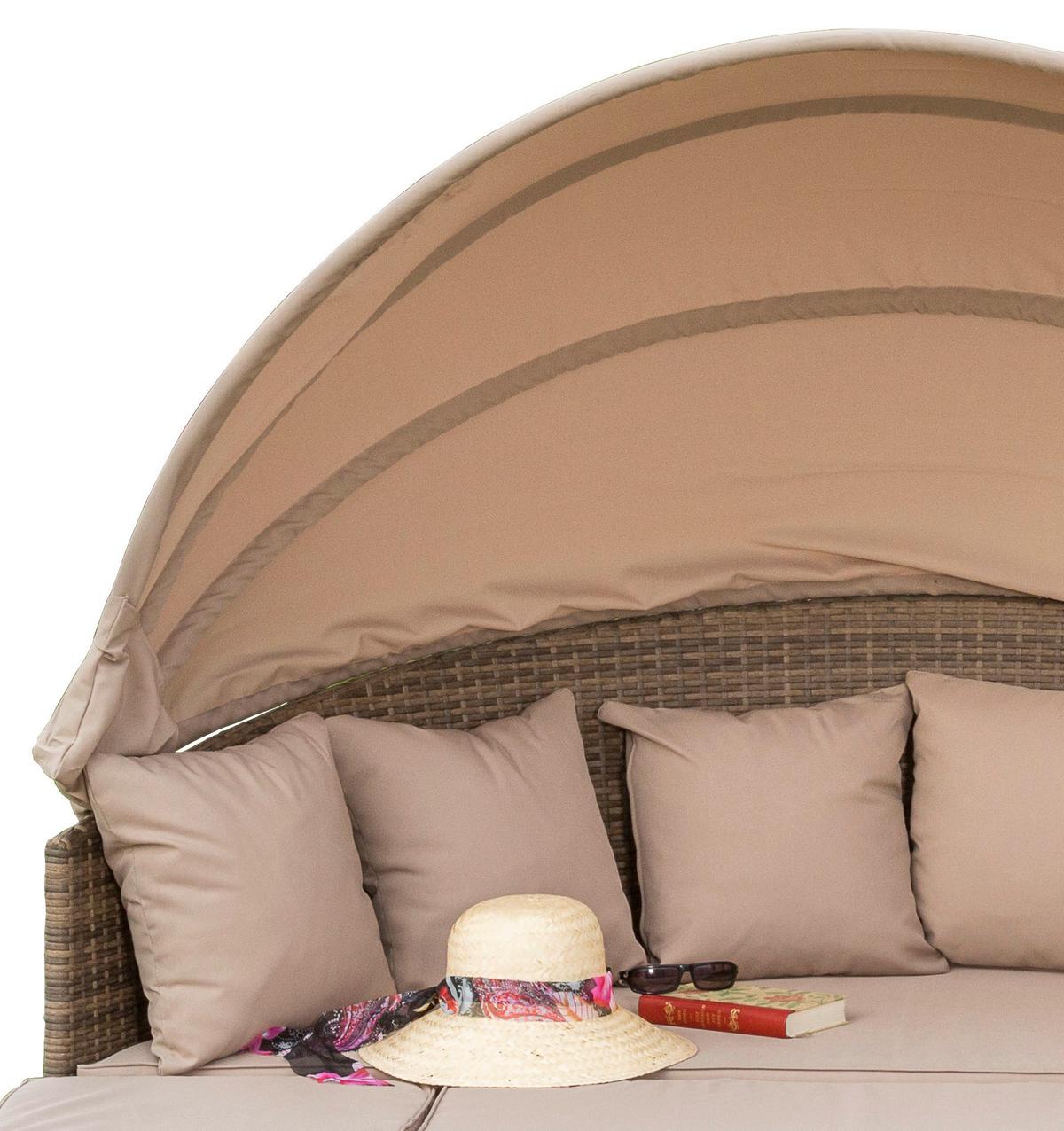 Vrtni Ležalnik Riva, Blazine - bež/naravne barve, Konvencionalno, kovina/umetna masa (180/88/183cm) - Gardenson