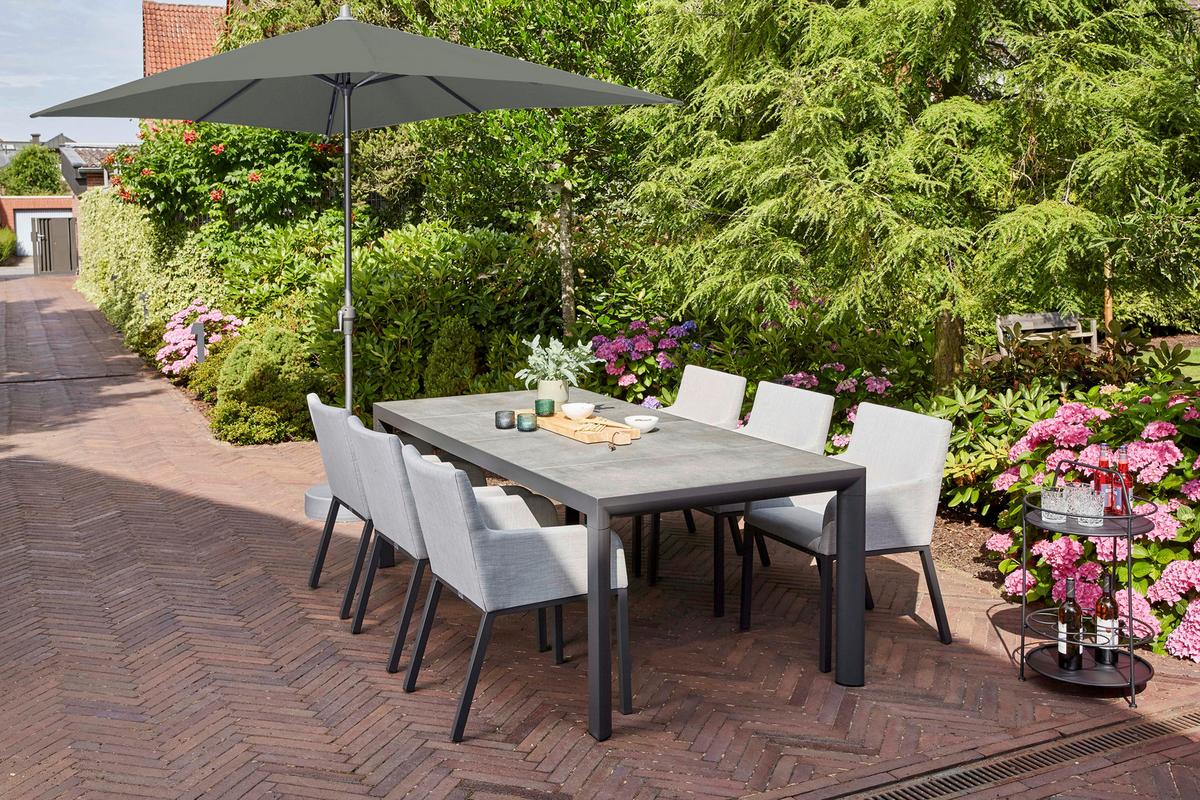 Sonnenschirm BHT 300x256x200 cm Anthrazit/Olivgrün - Anthrazit/Olivgrün, KONVENTIONELL, Textil/Metall (300/200cm) - Siena Garden