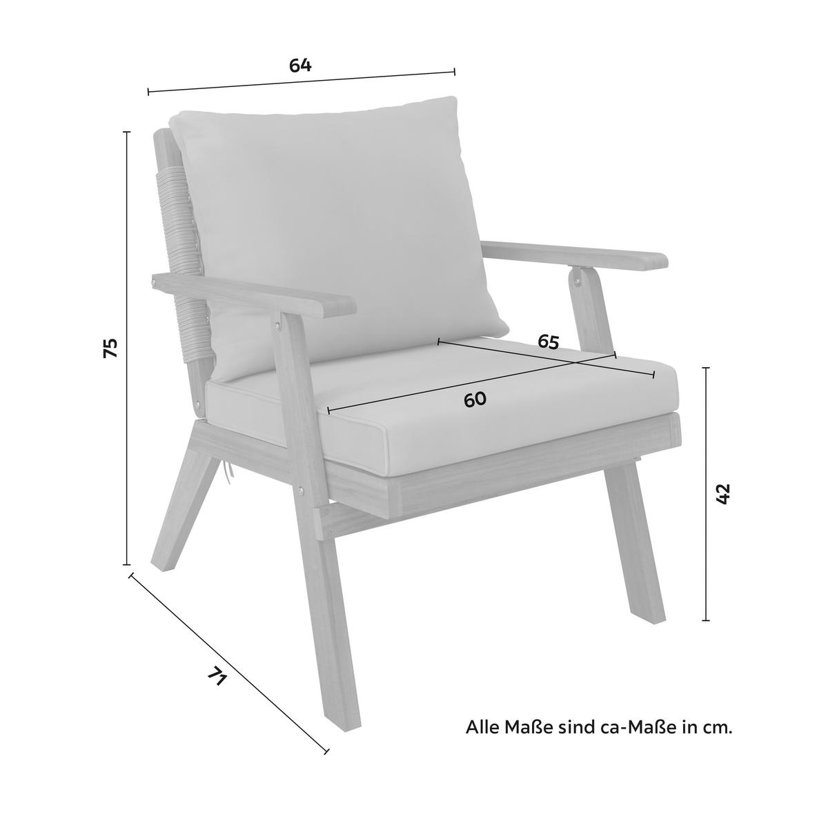 Baštenska Garnitura Michi - boja akacije/zelena, Prirodno, drvo/tekstil (124/75/75cm) - Mömax