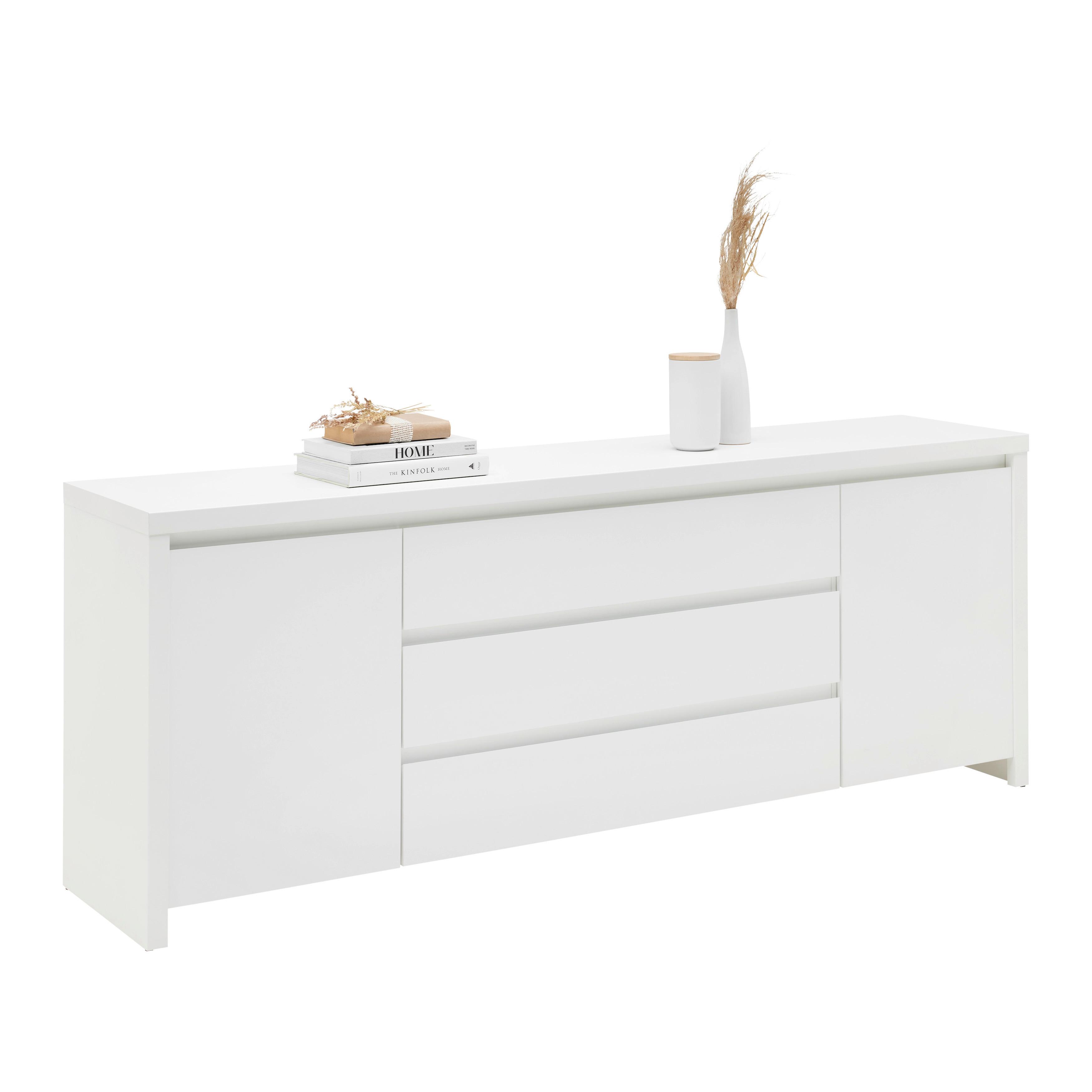 KOMODA SZEROKA LARIOS B - biały, Modern, materiał drewnopochodny (190/71/40cm) - Mömax