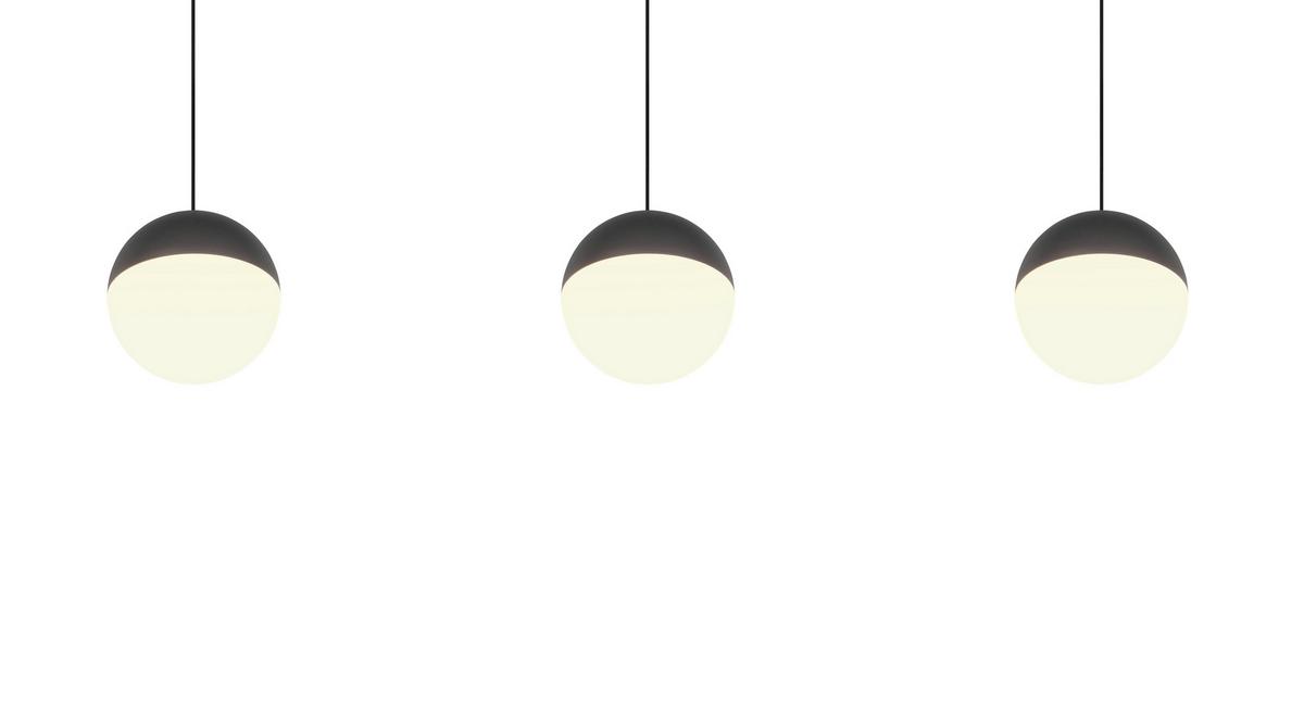 Led Függőlámpa Sestine 3 Égős - fekete, Modern, műanyag/fém (60/9/150cm) - Mömax