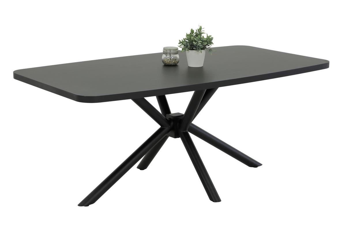 ESSTISCH JANA II T - Schwarz, MODERN, Holzwerkstoff/Metall (180/76/100cm) - P & B