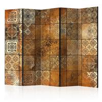 Paravent Old Tiles II Braun/Beige - Beige/Braun, Basics, Holz/Kunststoff (225/172/3cm) - artgeist
