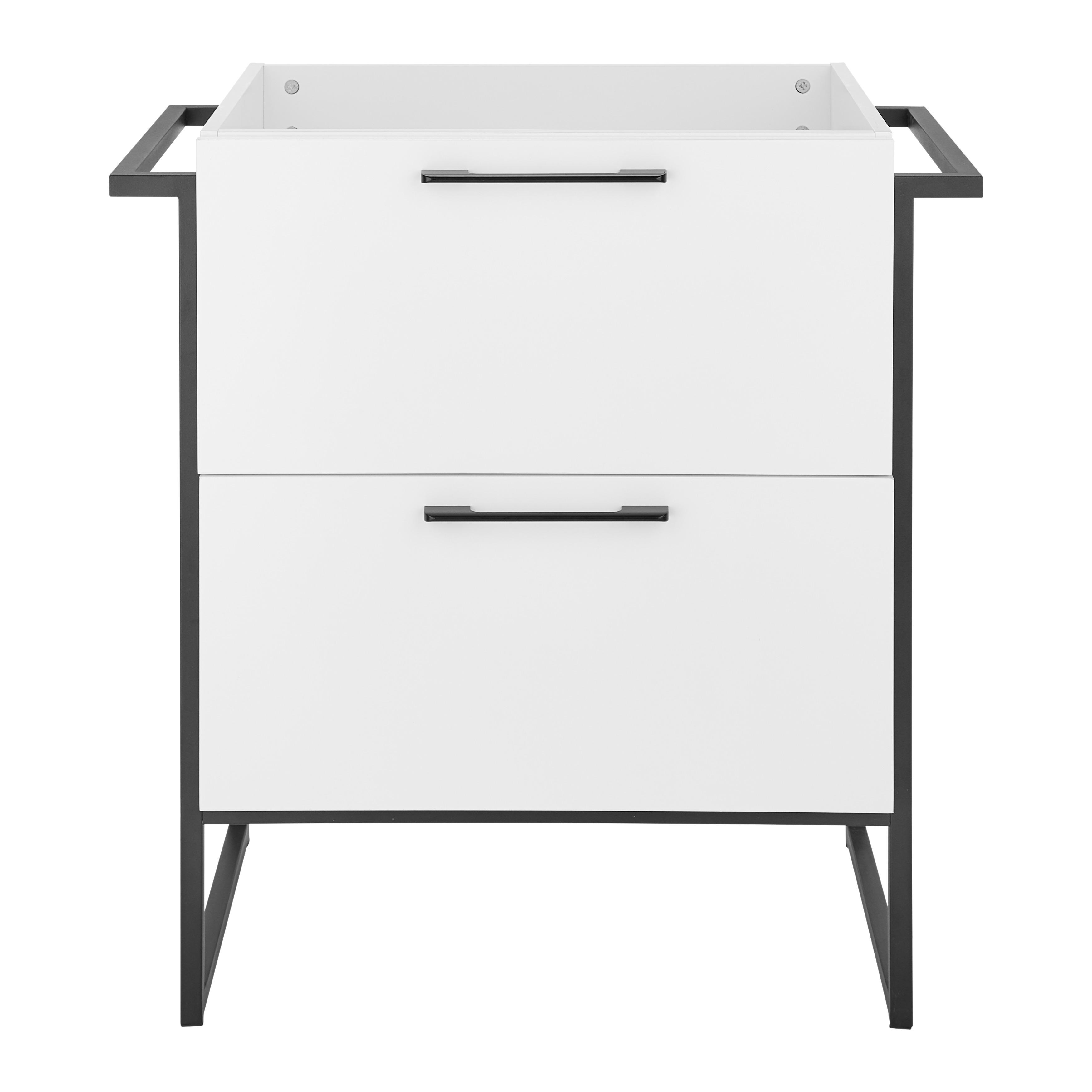 Unterschrank "Sara", weiß/schwarz - Schwarz/Weiß, MODERN, Holz/Metall (76/80/47,4cm) - Bessagi Home