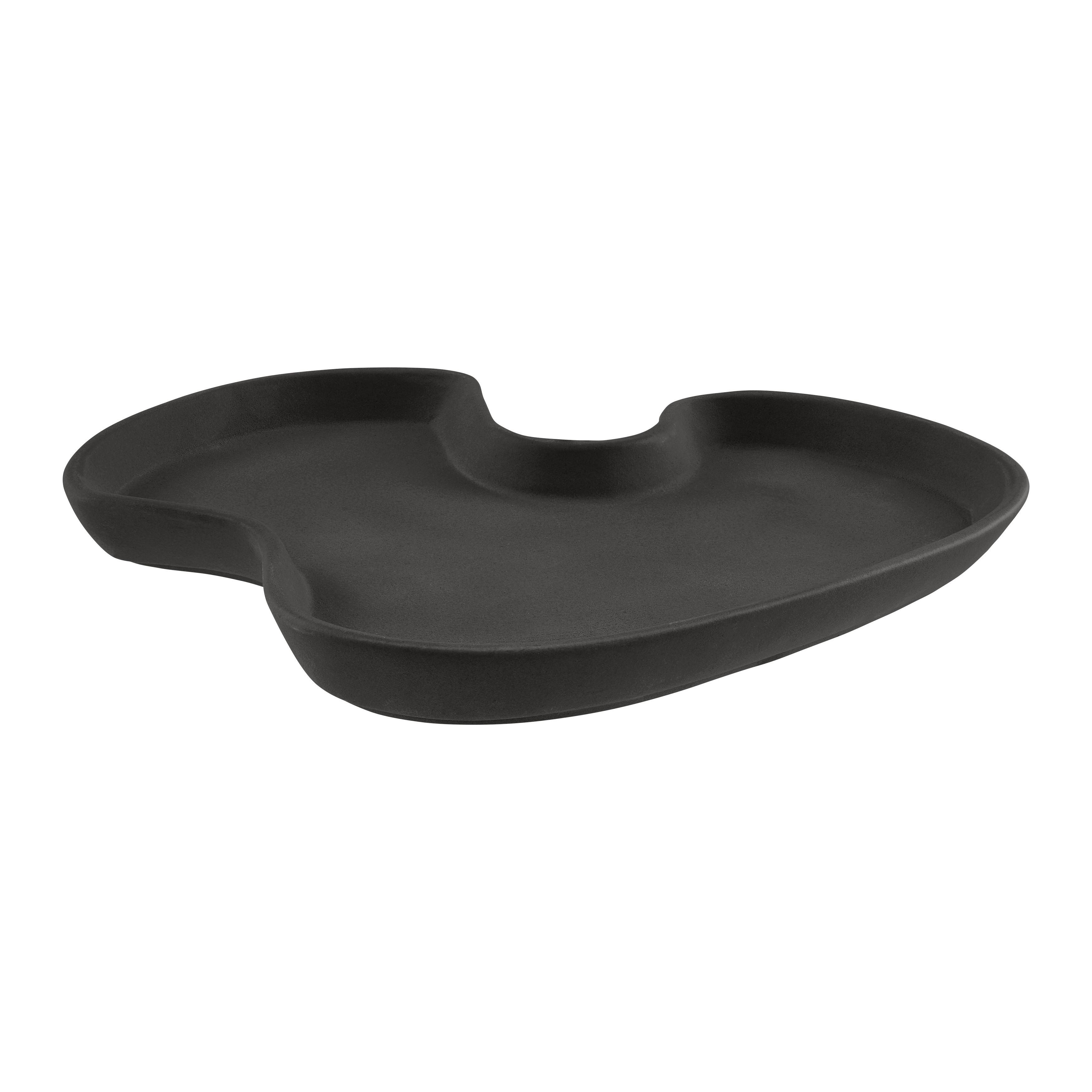 Dekoteller Lya Schwarz matt - Schwarz, KONVENTIONELL, Keramik (24/3/21.5cm) - Modern Living