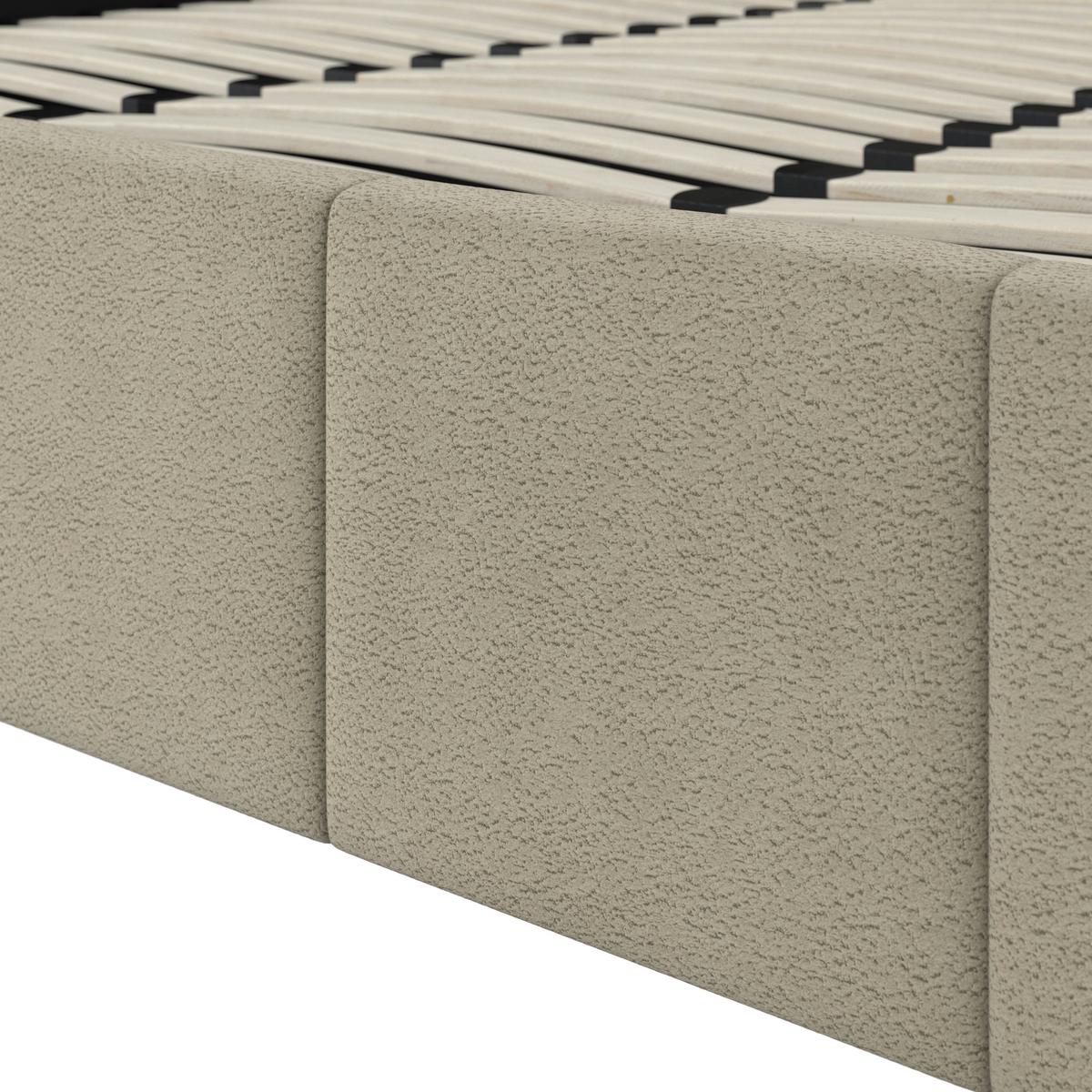 Pat tapițat Serena 180x200 cm Taupe - taupe/negru, Modern, lemn/metal (180/200cm) - Bessagi Home