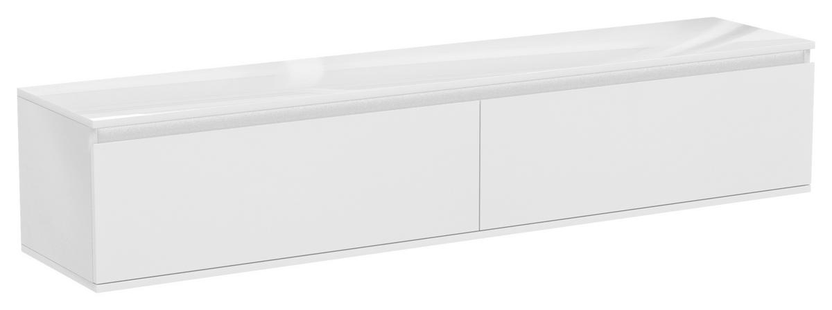 KOMODA NISKA HANGMEN - biały wysoki połysk, Trend, materiał drewnopochodny (180/30/33cm) - Xora