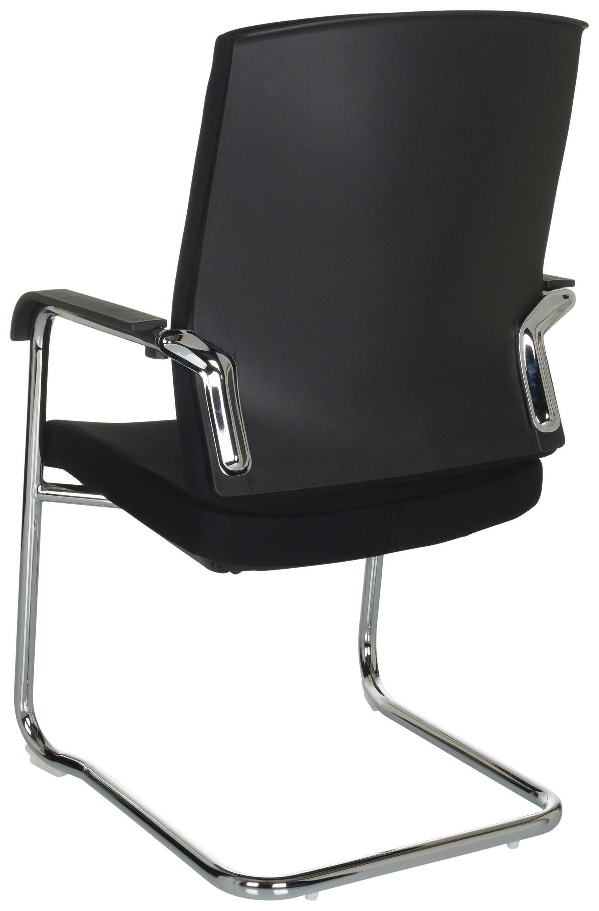 Konferenčni Stol Levia Vp, Črna - srebrne barve/črna, Basics, kovina/tekstil (59/96/61cm) - MID.YOU