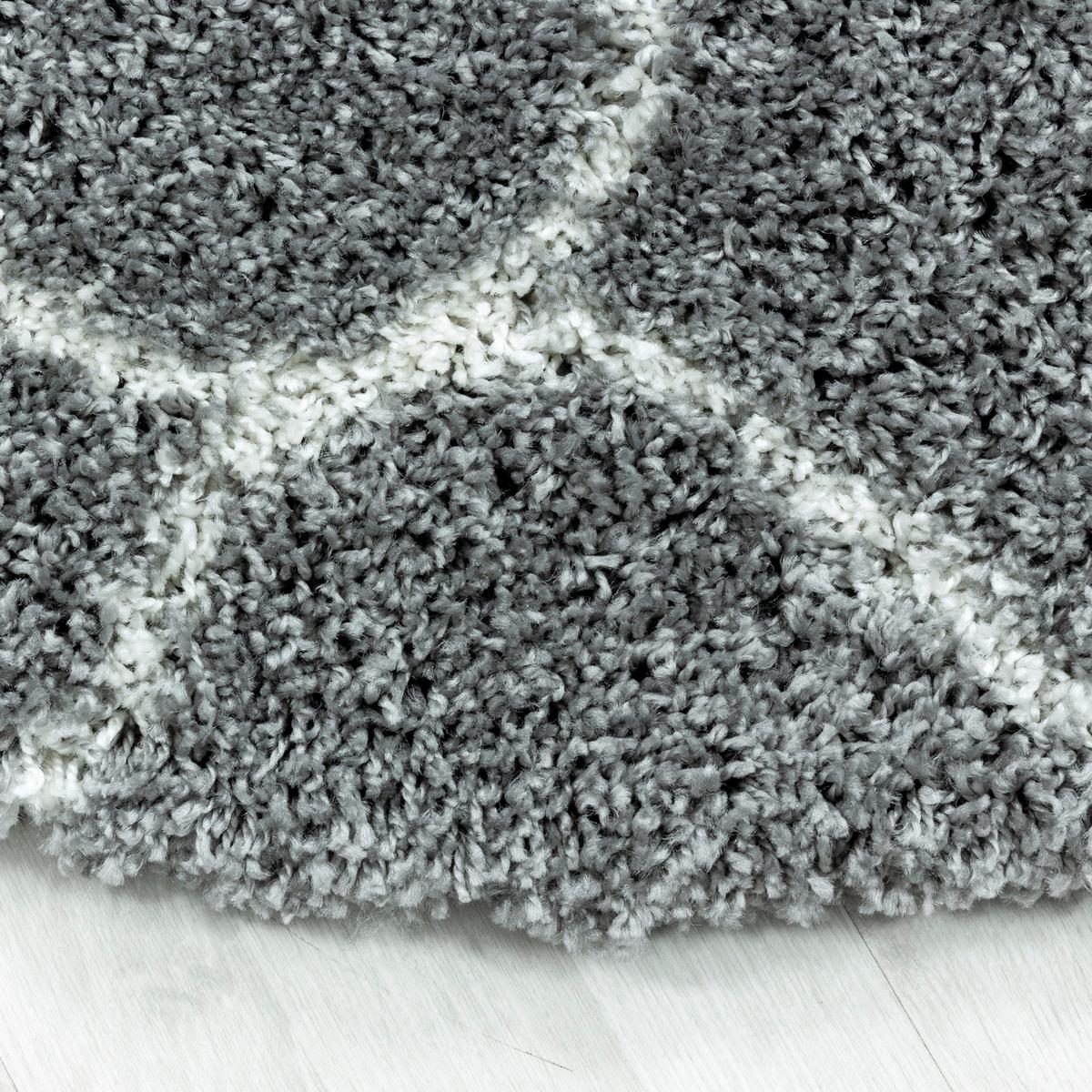 Webteppich Salsa Grau Ø ca. 80cm - Grau, Design, Textil (80cm)