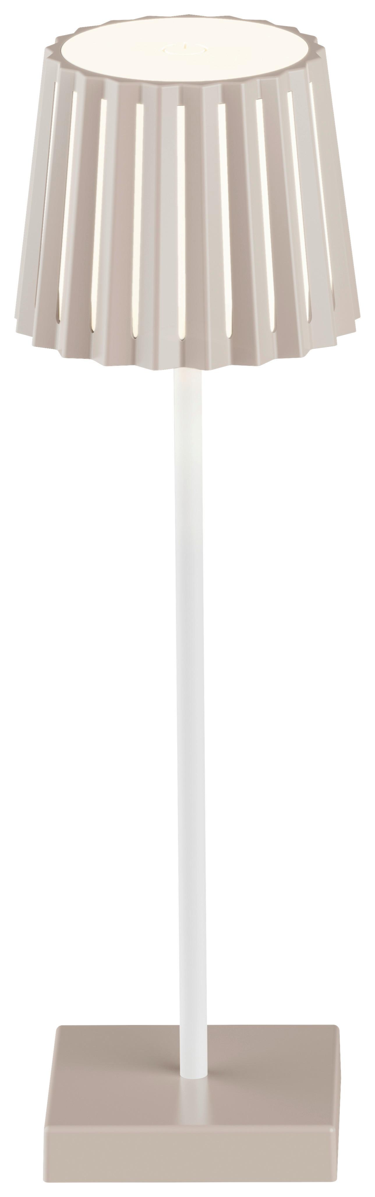 Außenleuchte Plisi Cappuccino max. 2 Watt - Weiß/Cappuccino, MODERN, Kunststoff/Metall (10/28cm) - Mömax