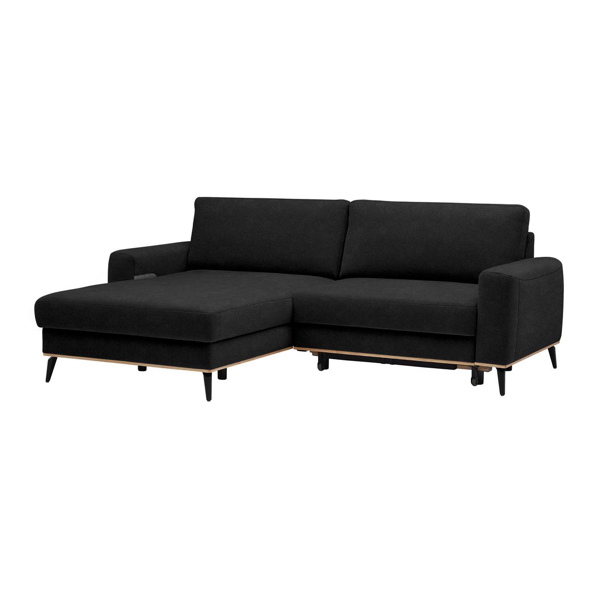 Wohnlandschaft Romeo Schwarz - Schwarz, KONVENTIONELL, Textil/Metall (167/87/234cm) - Zandiara