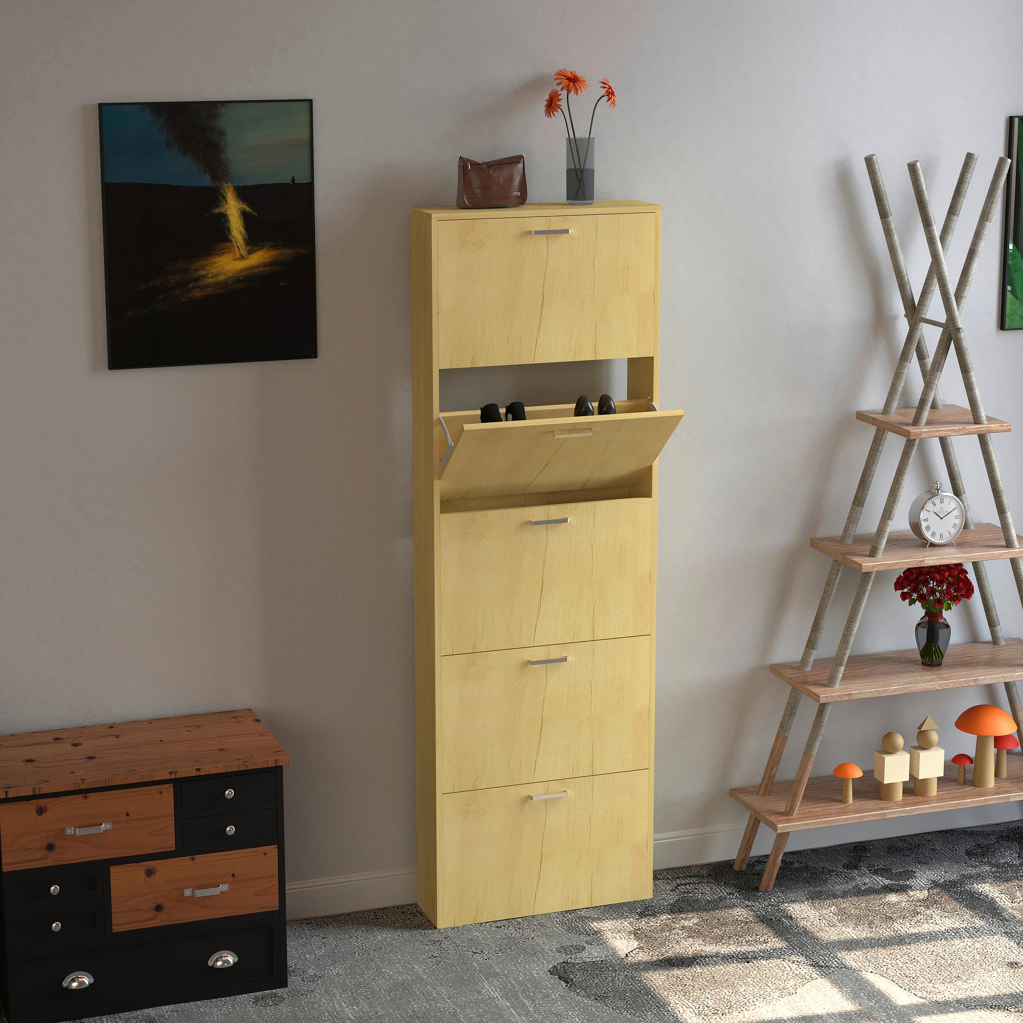 Omara Za Čevlje Sulos Xl, Barva Hrasta - srebrne barve/medeni hrast, Design, umetna masa/leseni material (59/179/17cm) - MID.YOU