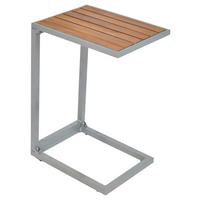 Gartenbeistelltisch "CEE", Akazie/Aluminium - Silberfarben/Naturfarben, MODERN, Holz/Metall (41/32/61cm) - Gardenson