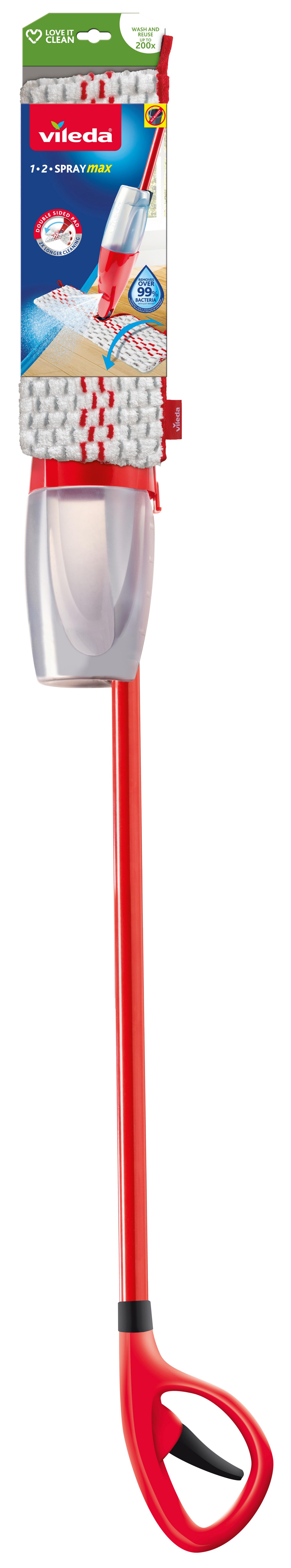 Bodenwischer Vileda 1,2 Spray Max Rot - Rot, Basics, Textil (138,5/31/12cm) - Vileda