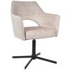 STOL MED ARMSTÖD VALLETTA - svart/cremefärgad, Klassisk, metall/textil (64/85/61cm) - Premium Living