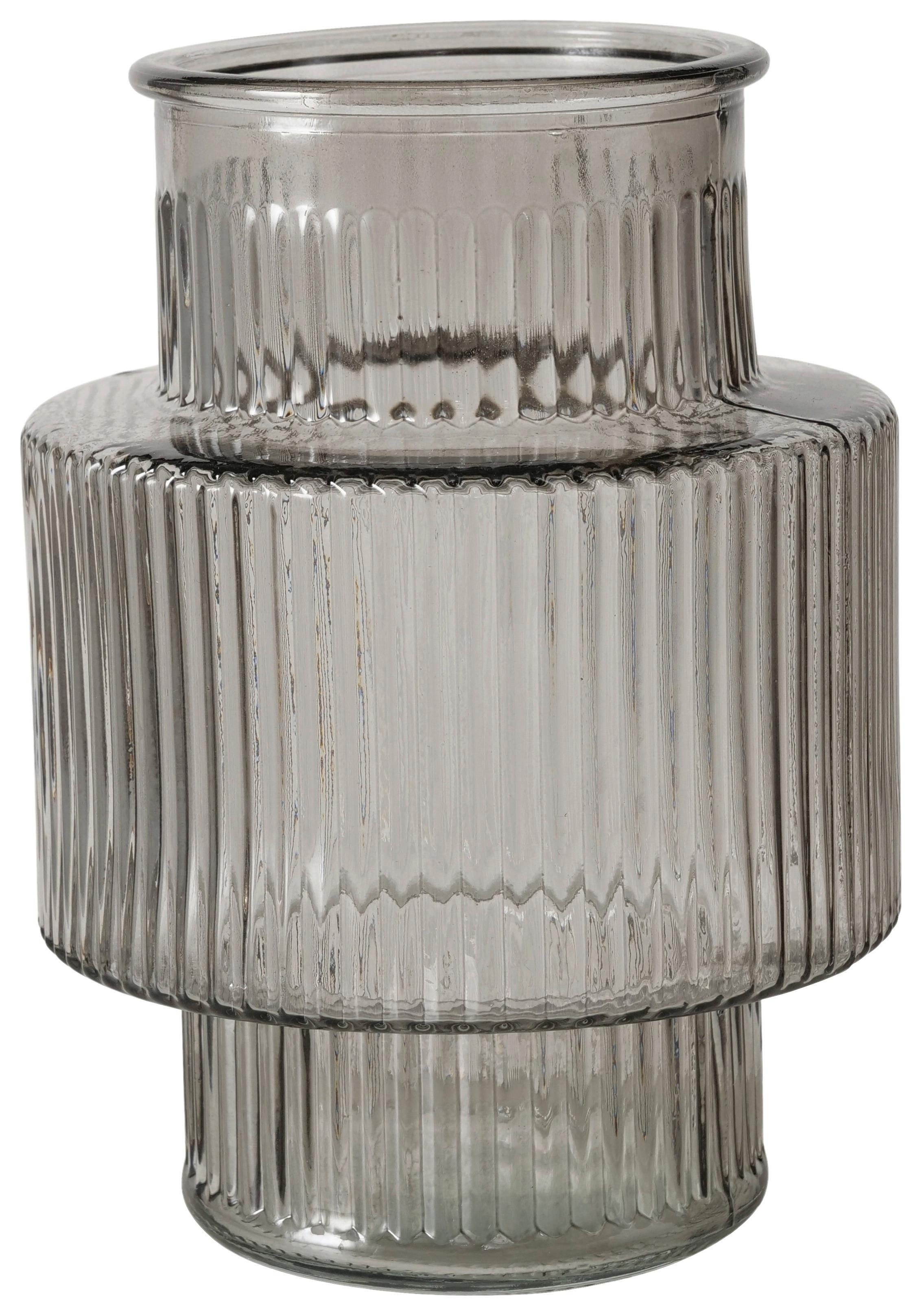 Vase Marilio I Grau/Grün/Orange - Orange/Grau, KONVENTIONELL, Glas (12,9/17,6cm) - Mömax