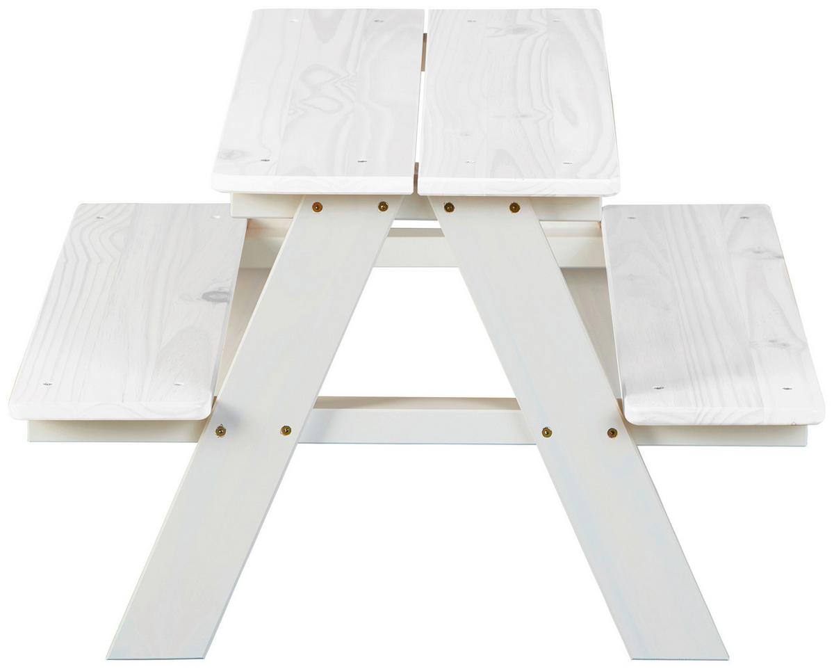 Kindertisch aus Kiefer in Weiss - Weiss, Konventionell, Holz (90/50/82cm) - Zandiara
