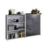 Aktenschrank Office Edition Sw Set 1 niedrig Grau - Anthrazit Hochglanz/Grau, MODERN, Holzwerkstoff (168,8/113,6/33cm) - MID.YOU