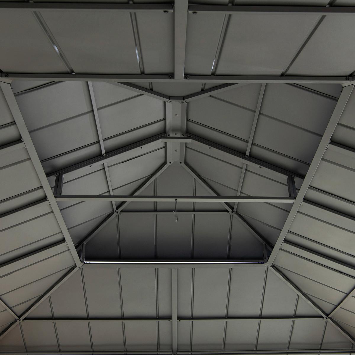 Pavillon Gazebo Anthrazit Echtholz - Anthrazit, Basics, Metall (390/320/450cm) - Modante